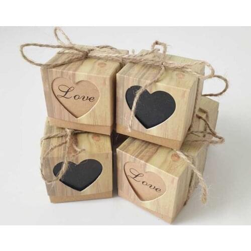 10pcs Kraft paper Love Heart Candy Boxes Gift Box packaging Wedding Birthday Party Favors Baby Shower Supplies goodie bags