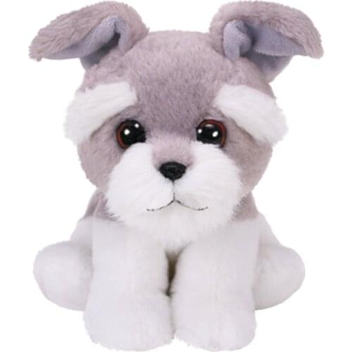 15CM Ty Big Eyes Stuffed Plush Toys Harper The Grey Bearded Dog Plush Animal Collectible Thick Eyebrows Dog Doll Birthday Gift