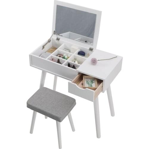 2021 Dressing Table Set With Mirror Stool Bedroom Furniture Vanity Table Makeup Organizer Modern Dressing Table Dressers HWC
