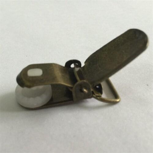 3pcs)15mm Copper Paci Pacifier Metal Suspender Clips Ribbon Craft Hook Holder Round Plastic Insert For Project Craft