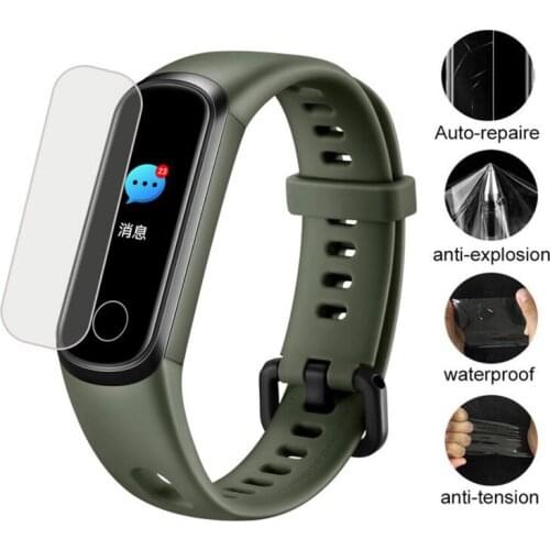 5pc Soft TPU Clear Smartband Protective Film Guard For Huawei Honor Band 5i Wristband Smart Bracelet Full Screen Protector Cover