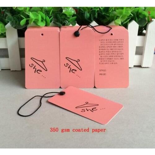 500pcs stock hang tags/ 350gsm coated paper price tags label