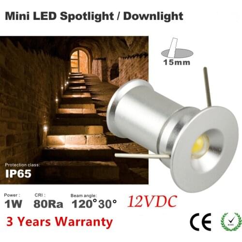 9pcs/set 1w power spot light 1w mini spot light, warm white natural spot light 1W 12VDC 30D/20D 15mm cutting wholesale