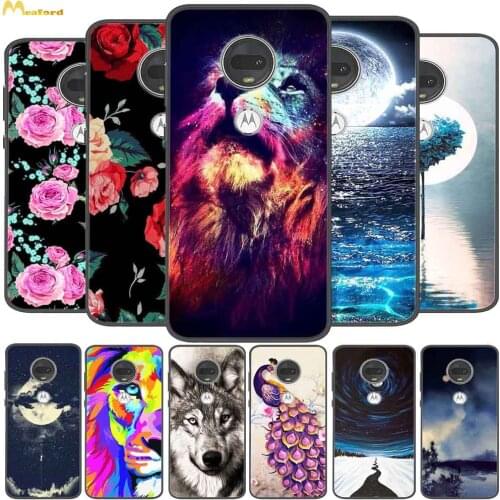 For Motorola Moto G7 Plus Case Wolf Silicone Soft Phone Covers For Moto G7 Play EU Case MotoG7 G 7 Power Funda Black TPU Bumper