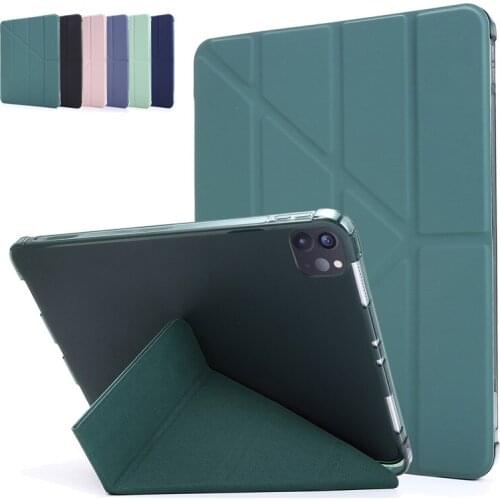 For iPad Pro 12 9 Case 4th Gen 2020 PU Leather Soft Back Slim Smart Cover Funda For iPad Pro 12.9 2020 Case With Pencil Holder