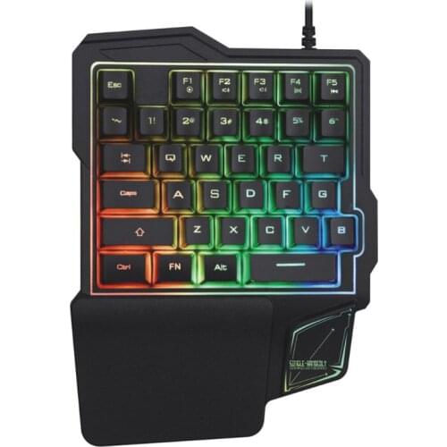 K108 Gaming Keyboard One-Handed Mechanical Keyboard For Laptop Computer Portable Gamer Keyboard For PUBG Phone