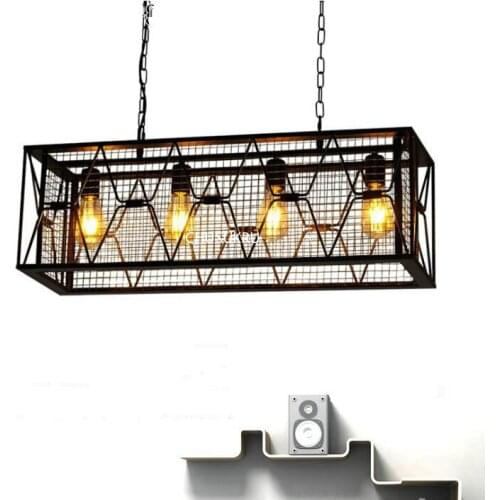 Loft industrial style retro grid cage Pedant lamp personalized restaurant cafe bar American Iron Hanging Lamp