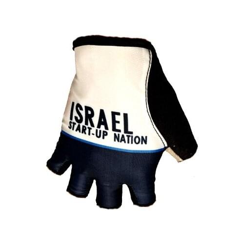 2021 ISRAEL START UP NATION TEAM One Pair Sports Half Finger Cycling Jersey Gloves MTB Road Mountain Bike Bicycle Gel Gloves