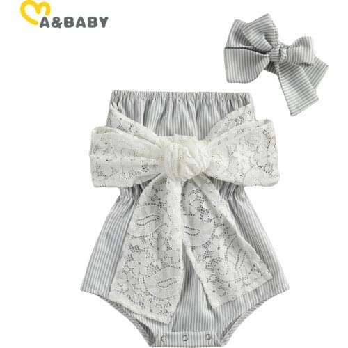 Ma&Baby 0-24M Summer Infant Newborn Baby Girl Lace Bow Romper Sleeveless Jumpsuit Sunsuit Cute Baby Costumes