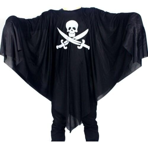 Men Women Skull Cloak Cotume Halloween Costume For Adult Pirate Gown Robe Death Cosplay Black Ghost Costume