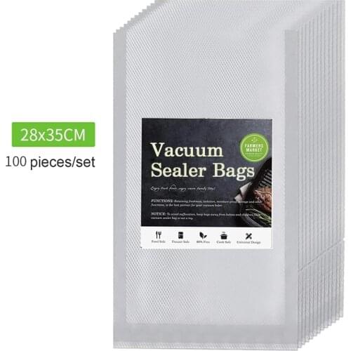Kitchen Vacuum Bags for Food Vacuum Sealer Packing Machine Food Storage Bag BPA-Free Kitchen Accessories 100pcs/lot
