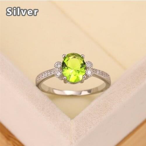 Best selling European and American fashion S925 silver wedding ring zircon lady light yellow goose egg crystal jewelry gift