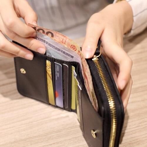 Small Zipper Wallet with Coin Purse Women Short Wallets Pu Leather Female Plaid Purses Plaid Card Holder Wallet Fashion Woman