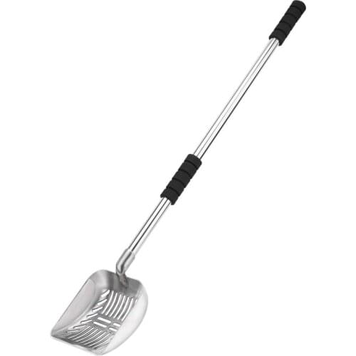 Metal Cat Litter Scoop With Deep Shovel And Long Handle Detachable Stainless Steel Non-Stick Cat Litter Sifter With Foam Padded