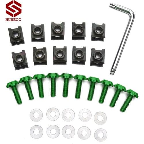 Motorcycle M6 CNC Aluminium Fairing Bolt Kit Body Fasteners Clip Screws for Kawasaki Honda Yamaha Suzuki