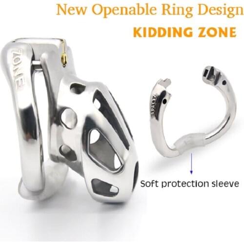 Male Metal Chastity Lock Penis Lock Open Ring Model Male Chastity Penis Ring Vents Cock Sex Toys Queen Sex Training Sex Shop