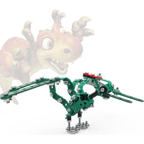 173Pcs DIY Stainless Steel 3D Dinosaur Model Kit Assembly Cool Ornaments Miniature Models Gift Decoration Crafts - Pterosaur