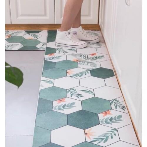 Kitchen Floor Mat Can Be Rubbed Cleaned Special Carpet Anti-Skid Anti-Oil Household PVC Leather Dirt-Resistant Mast Full Spread