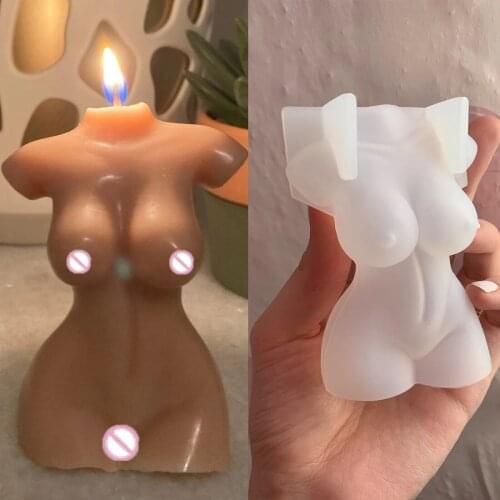 Multiple Thin Economy Plump Woman Silicone Candle Mold 3D Art Wax Mold Male Body Pregnant Woman Aroma Candle Making Mould Home C