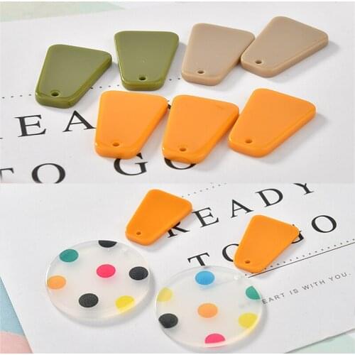 New arrived 50pcs/lot color Trapezoid shape acrylic/resin charms diy jewelry earrings/garment pendants accessory