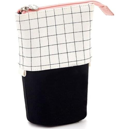 Stand Up Pencil Holder Telescopic Pencil Case Pen Box Stationery Pouch Bag T3LB