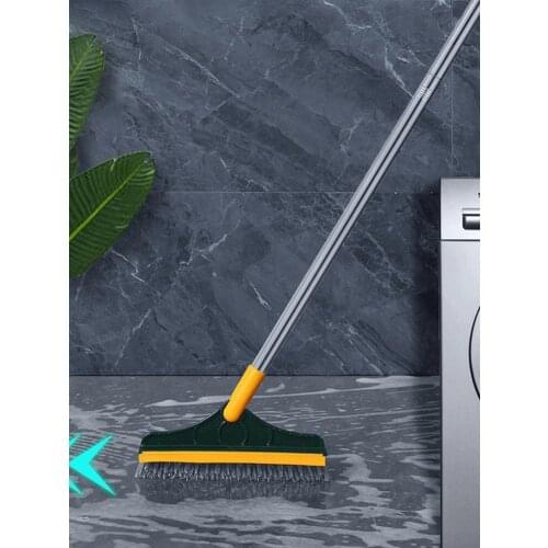 2 In 1 Cleaning Brush Long Handle Detachable Stiff Bristles Tile Scrubber No Dead Ends Home Clean Accessories Tools Gadgets