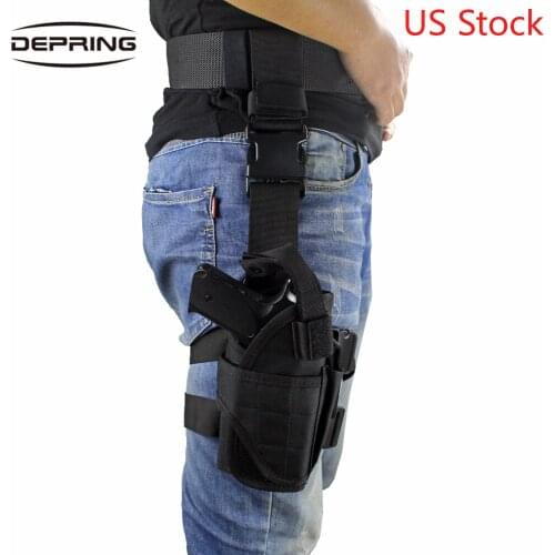 US Stock Tactical Drop Leg Holster Universal Handgun Right Handed Thigh Pistol Gun Holster Adjustable for Hunting Accessories