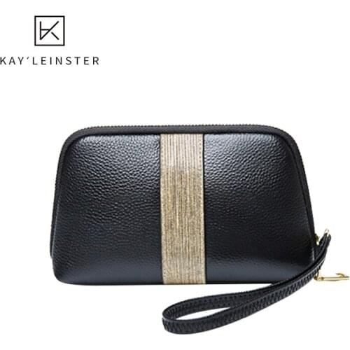 WomenS Bags Genuine Leather 2021 New Fashion Stitching First Layer Cowhide Clutch Fashion And Generous Ladies Mobile Phone Bag