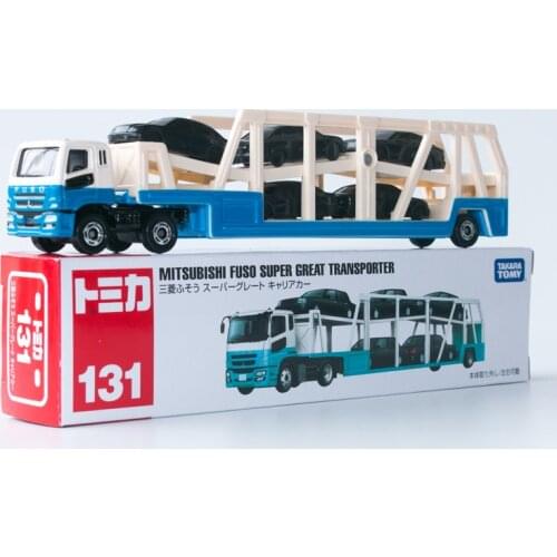 TAKARA TOMY Tomica No.131 Mitsubishi-Fuso Super Great Transporter Carrier Truck Car Diecast Model for Boys