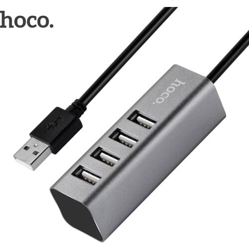 HOCO Universal USB Hub 4 Port USB 2.0 with Micro USB Cable High Speed Mini Hub Socket Pattern Splitter Cable Adapter for iMac PC