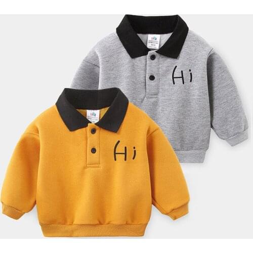 Baby Boy Thicken Sweatshirt 2020 Winter New Childrens Fashion Turndown Collar Hoodies Casual Plus Velvet Sweatshirt for Boys