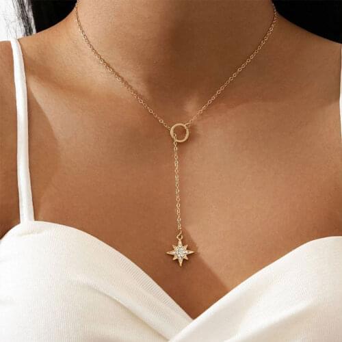 Bohemian Gold Star Necklaces For Women Heart Flower Choker Pendant Necklace Ethnic Multilayer Female Fashion Jewelry