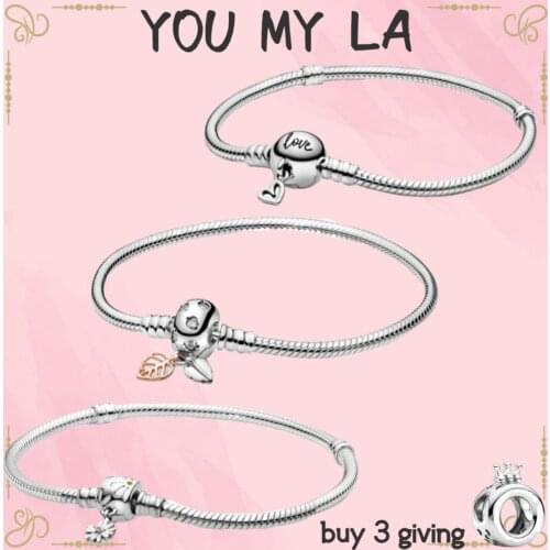 925 Sterling Silver Bracelets Classic Fashion Snake Charm Pando Bracelet Chain for Female Girlfriend Anniversarys Gift