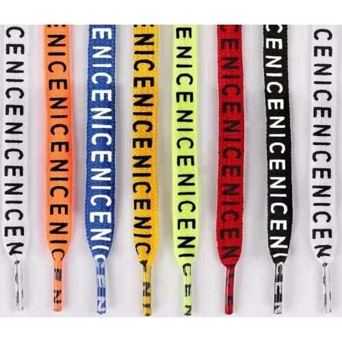 1 Pair Double Printing Letter Shoelace Cotton Flat Rope Shoe Laces Sport Running Shoelaces for Sneakers Shoestrings 120cm