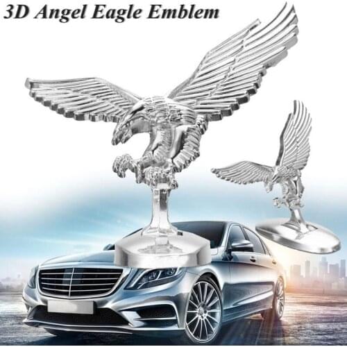 3D Metal Flying Eagle Car Front Engine Creative Stickers Decoration Chrome Emblem Auto Ornament Decals Motorcycle Truck Universa