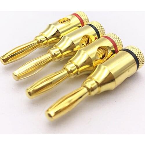 4mm Gold-Plated Plug Banana Head Audio Speaker Cable Socket Speaker Line Amplifier Connector Speaker Terminal Banana Head Audio