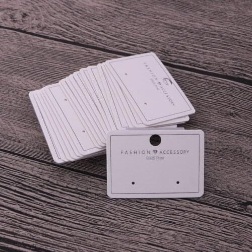 5x3.5cm White PVC Paper Earring Cards Hang Tag Jewelry Display Ear Stud Cards Favor Label Tag for Fashion Earring Packing