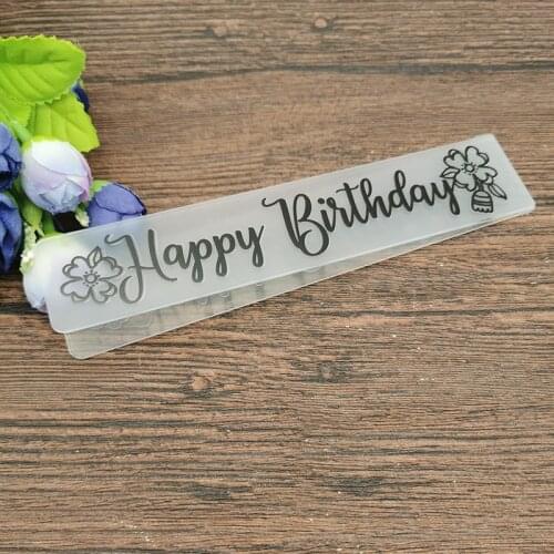 AOKEDIY Happy Birthday geometric Plastic Embossing Folder For Scrapbook DIY Album Card Tool Plastic Template