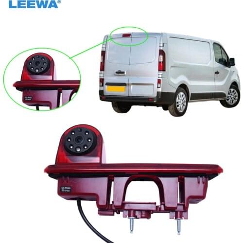 LEEWA HD Car 6LED IR Brake Light Rear View Reversing/Parking Camera For Opel Vivaro / Renault Trafic 2014 #CA3459