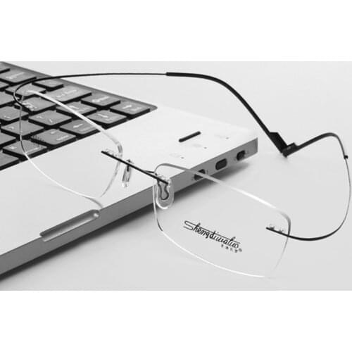 BCLEAR Beta-Ti Designer Brand Style Flexible Memory Metal Rimless Eyeglasses Frame for oculos de grau Glasses Optical Frame