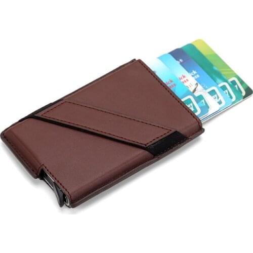 Vintage Men Id Card Holder PU Leather Wallet for Men Small Credit Card Holder Rifd Male Purse Black Short Man Bank Card Holders