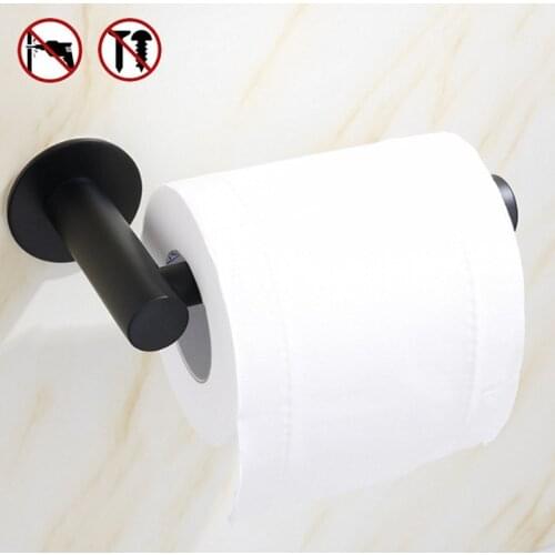 Kitchen Self-adhesive Towel Holder Toilet Paper Holder Stainless Steel Bathroom Accessories Cabinet Paper Roll Storage Hanger