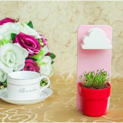 Rainy Flower Pot Hanging Wall Mount Planters with Clouds Shower Watering for Home Garden Yarns Decoration JS22