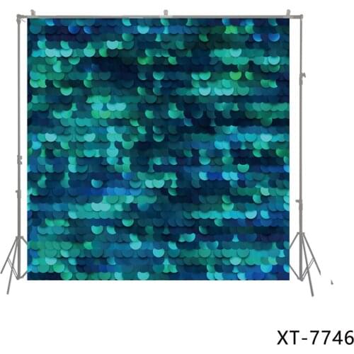 Party Photography Backdrops Mermaid Scales Printed Seamless Pattern In Repeat Sequins Paillette Green Shiny Portrait Background