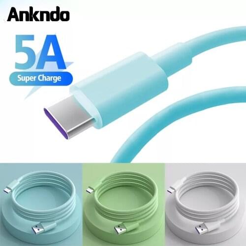 ANKNDO 5A Usb Type C Cable Usb C Fast Charging for Phone Charger Data Type-C Wire For Samsung Galaxy Xiaomi Huawei Charge Cord