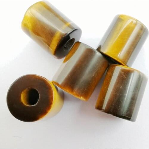 14MM Tigereye Stone Big Hole Loose Beads Cylinder Pendant Jewelry For Woman Gift Bracelet Necklace Findings (5 pcs/lot) H273