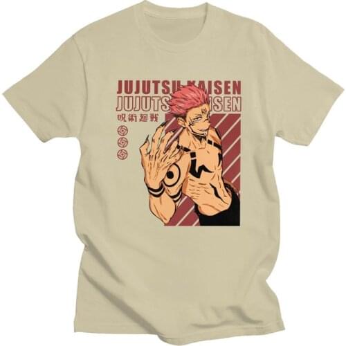 Kawaii Jujutsu Kaisen T Shirt Men Short Sleeve Anime Manga Gojo Satoru T-shirt Printed Tee Tops Cotton Regular Fit Tshirt Gift