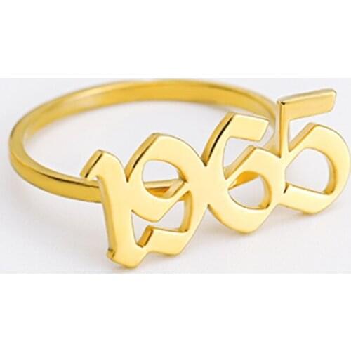 Personalized Name Rings For Women Stainless Steel Gold Custom Number Year Old English Fonts Toe Rings Bff Jewelry Womens Gift