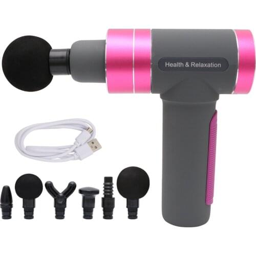 1 Set Electric Fascia Massager USB Charging Muscle Relaxation Massager Vibration Fitness Equipment Muscle Massager Purple Grey