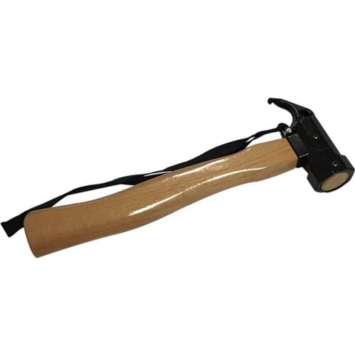 Claw Hammer with Lanyard, Heavy Duty All Purpose Hammer, Brass Head, Solid Wood Handle for Outdoor Camping Daily Work
